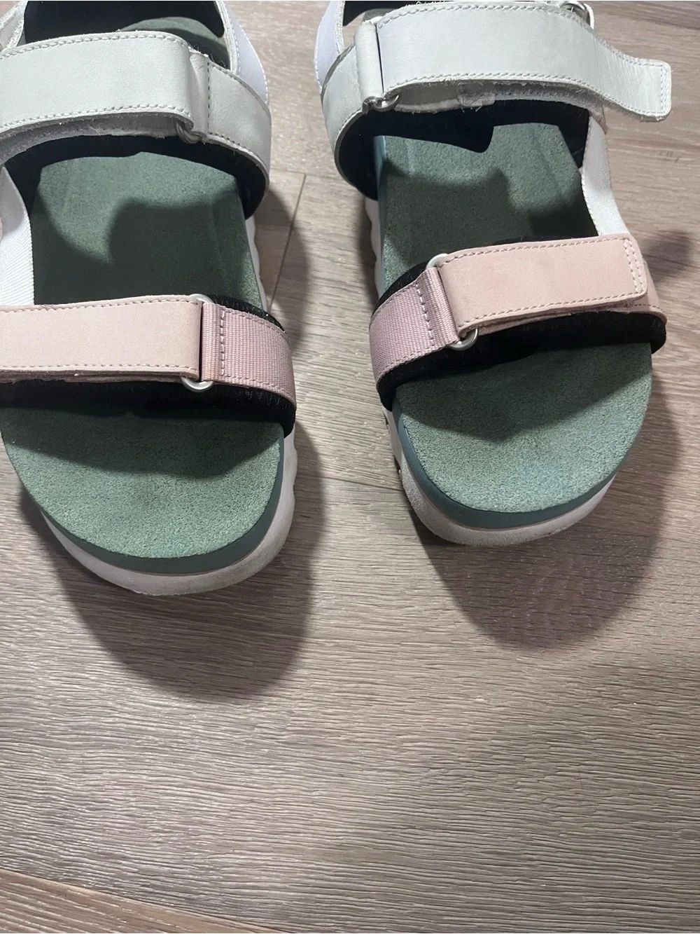 Timberland Santa Monica Sunrise Sporty Sandals Pastel Pink Green White Size 8.5